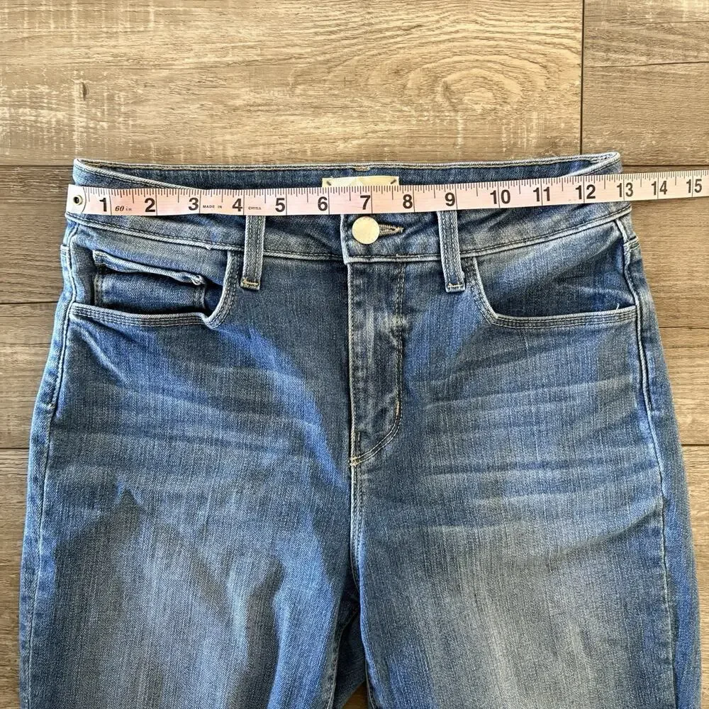 L'Agence Jeans | 26x26 | Margot High Rise Skinny Blue Distressed Stretch‎ Denim